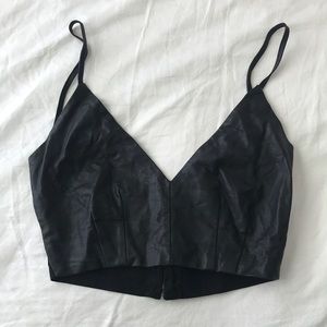 Vegan leather bralette/ crop top